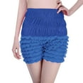 thumbnail image 3 of REALiKUN Womens Bloomers Plush Ruffles Pumpkin Pants Bottom Shorts Blue M, 3 of 8