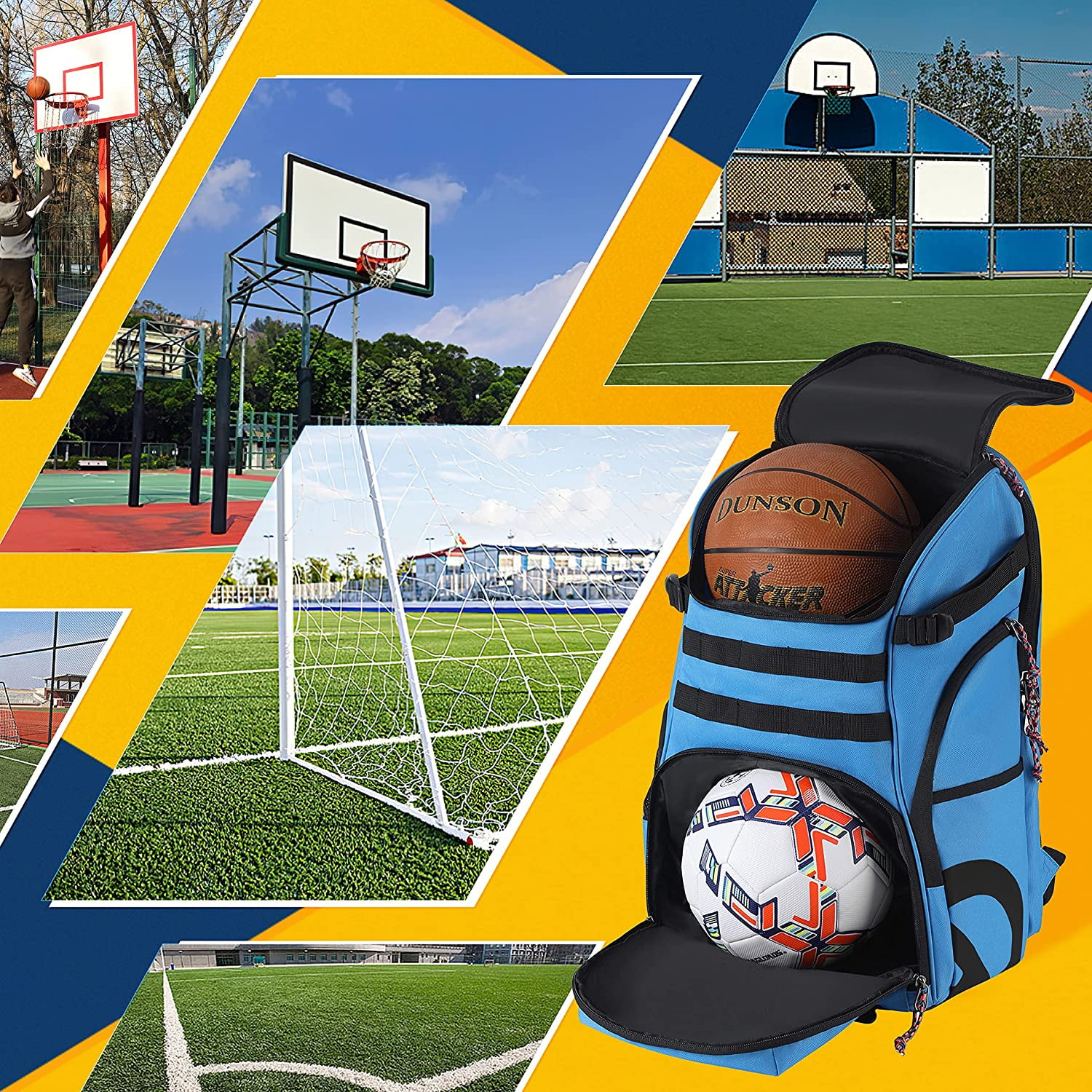 Large Basketball Bag Backpack for Men Women Basketball Bookbag with Ball Compartment Shoes Bag 35L Capacity Soccer Ball Bag Gym Backpack Fit Volleyball Football Sports Travel