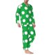 thumbnail image 2 of Fotbe Green And White Polka Dot Pijama de Hombre con Estampado de Manga Larga, Conjunto de 2 Piezas, Ropa de Dormir Suave y Cómoda con Bolsillos-Small, 2 of 7