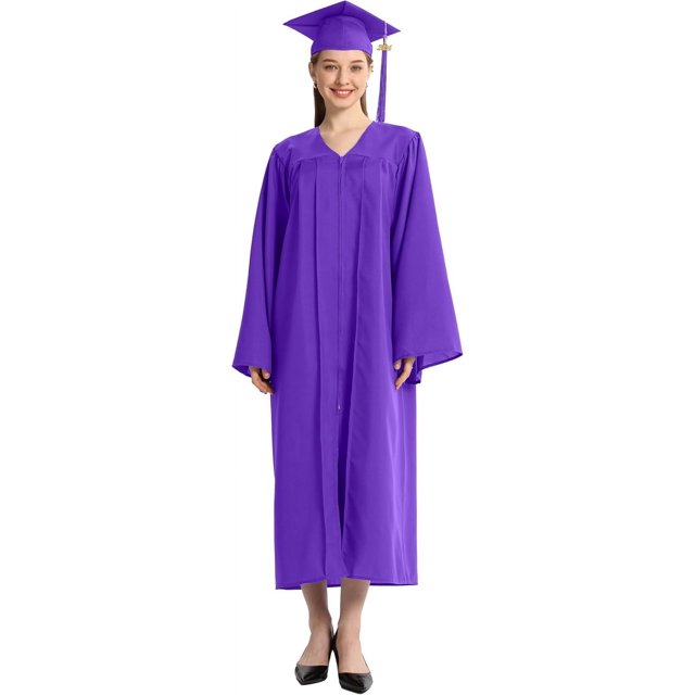 Ensemble de Toge et Chapeau de Graduation Unisexe avec Pompon 2024 et 2025 pour Lycée et Bachelor