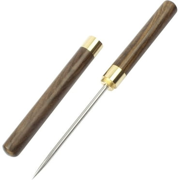 Stainless Steel Ice Pick,1 Pack Pick Tool with Safety Cover, Non-slip Wooden Handle Pick for Bars, Kitchen, Bartender Breaking Ice