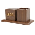 thumbnail image 3 of PortaláPices Reloj, Brillo De 3 Niveles Reloj Digital Escritorio PortaláPices Reloj De Flores Artificiales Ajuste Control De Voz LED Reloj Despertador Digital Pantalla De, 3 of 7