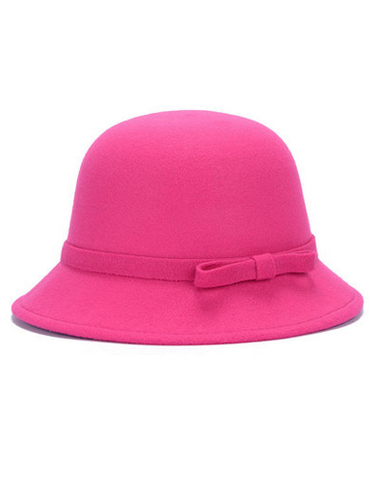 Women Warm Bowler Cap Winter Vintage Elegant Wool Flower Felt Hat Bucket Hat Flower Felt Cap Cloche Hat