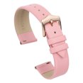 thumbnail image 1 of Correas de reloj de cuero genuino rosa de 18 mm de Uxcell con hebilla de oro rosa para mujeres, 1 of 6