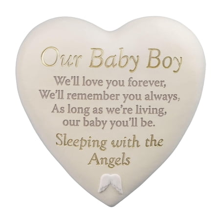 Thoughts Of You Graveside Heart Plaque - Our Baby Boy
