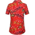 thumbnail image 2 of SSLR Women Santa Claus Ugly Hawaiian Christmas Shirts Tropical Aloha Beach Shirt Button Down Shirts, 2 of 8