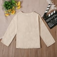 thumbnail image 7 of Boys Cotton Linen Shirt Toddler Boys Button Up Pocket Long Sleeve Blouse Dress Shirts Spring Fall Tees Tops,Color:Beige,8-10 Years, 7 of 7
