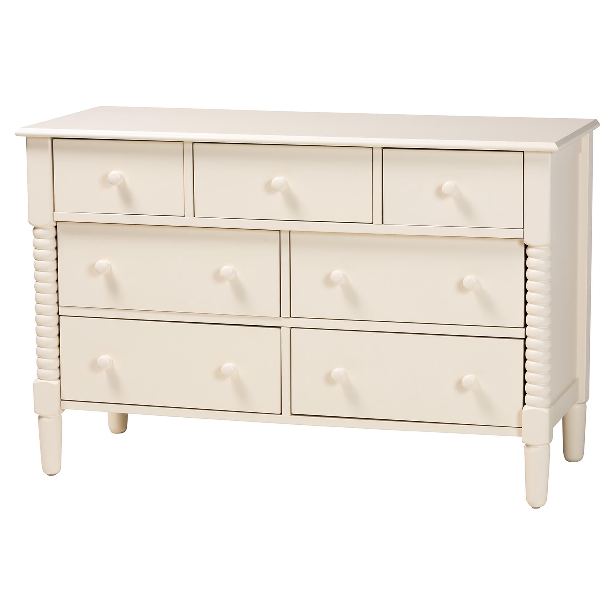 Baxton Studio Braith Farmhouse Bedroom Set, King, Ivory