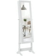 thumbnail image 1 of Gymax Vanity Mirror Tilting Jewelry Cabinet Organizer Storage Box White, 1 of 10