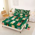 thumbnail image 2 of Manfei Kawaii Kitten Bed Sheets, Tribal Lucky Cat Full Size Sheets, Green, 4 Pieces, 1 Flat Sheet, 1 Fitted Sheet and 2 Pillowcases, 2 of 6