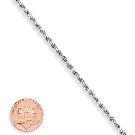 DASAW-Solid 925 Sterling Silver Italian 2mm, 3mm Diamond-Cut Braided Rope Chain Bracelet for Women Men, Made in Italy