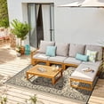thumbnail image 7 of TacleeKii Outdoor Patio Rug 8' x 10' Reversible Camping Mat, Stain-Resistant Plastic Straw Rug, for Porch, Deck, Balcony, Beach, Garden, Beige, 7 of 7