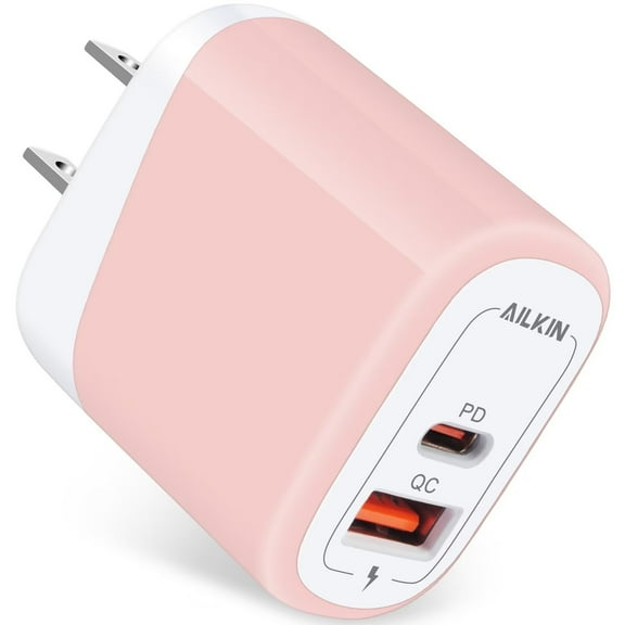 USB C Charger Wall Charger Block,2PCS AILKIN PD 20W Type C Block Charger QC3.0 Fast Charging Charger Plug Power Adapter USB C Brick Cube For Android Phone Fast Charger Block