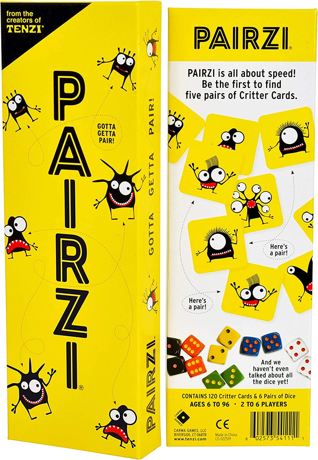 TENZI PAIRZI - The Fast, Fun Card Matching Family and Party Game with a Twist - for Ages 6 to 96 - 2 to 6 Players