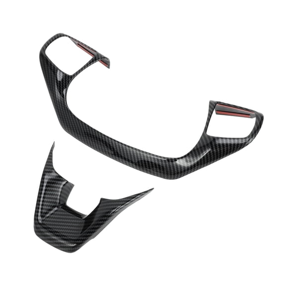 Unique Bargains 1 Set Steering Wheel Cover Trims for Ford Maverick 2022-2024 Steering Wheel Panel Decor Sticker Carbon Fiber Pattern ABS Black