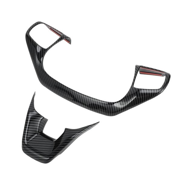 Accesorios Únicos 1 Juego de Recortes para el Volante para Ford Maverick 2022-2024 Adhesivo Decorativo del Panel del Volante Patrón de Fibra de Carbono ABS Negro