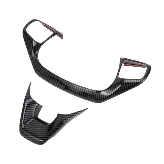 Accesorios Únicos 1 Juego de Recortes para el Volante para Ford Maverick 2022-2024 Adhesivo Decorativo del Panel del Volante Patrón de Fibra de Carbono ABS Negro