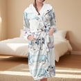 thumbnail image 2 of MEICHEN Plush Robes for Women Women's Long Nightgown with Pockets Up To The Ankle Hooded and Waisted Suitable for Home Use Women's Robes, 2 of 5