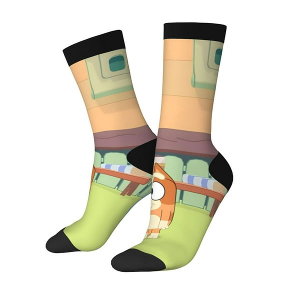 Johaoi Bluey Pattern Crazy Funny Socks for Men Women Colorful Fun Novelty Crew Socks Gifts for Adults Gag Gifts