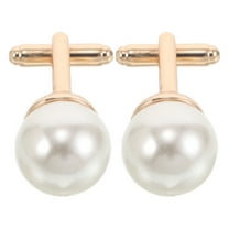 Masteelf 2 Pcs Pearl Cufflinks Clothes Cuff Studs Shirt Cufflinks Suits Studs Buttons For Mens Business Wedding Fathers Day Birthday