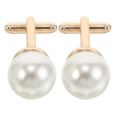 Masteelf 2 Pcs Pearl Cufflinks Clothes Cuff Studs Shirt Cufflinks Suits Studs Buttons For Mens Business Wedding Fathers Day Birthday