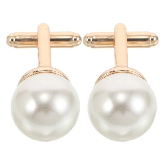 Masteelf 2 Pcs Pearl Cufflinks Clothes Cuff Studs Shirt Cufflinks Suits Studs Buttons For Mens Business Wedding Fathers Day Birthday