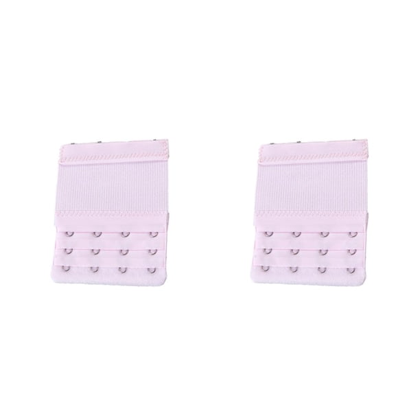 Minnieouse Extensor de sujetador con correa de extensión, transpirable, 3 filas, 4 ganchos, accesorios alargados para mujer, accesorios para ropa rosado 2piezas