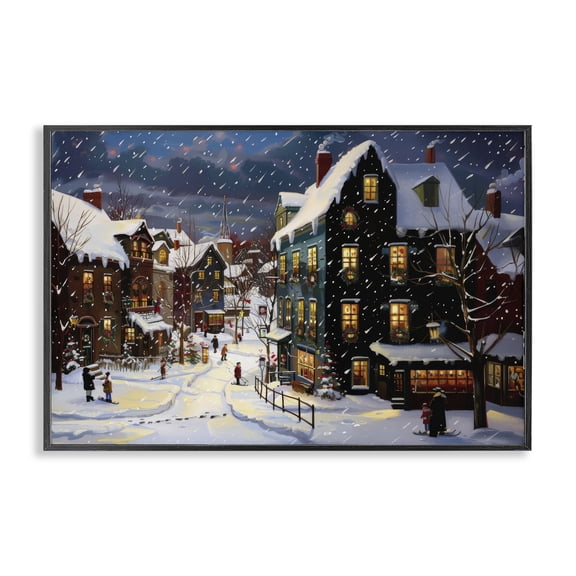 Stupell Industries Cottage Frozen Urban Charm Black Framed Giclee Art, 18 x 12, by Lazar Studio