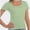 Light green, variant on Women's T Shirts Short Sleeve Scoop Neck Basic Going Out Tops Fashion Slim Fit Tee