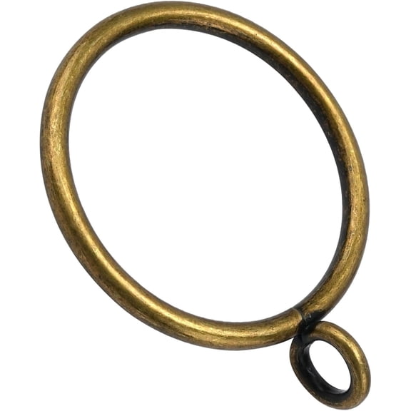 44 Pack 1.5" Curtain Rings with Eyelets, Metal Pinch Pleat Drapery Ring Fits Up to 1.2" Rod, Heavy Duty Decorative Window Drape Rings, Antique Bronze