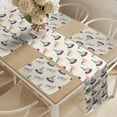 thumbnail image 2 of Ambesonne Hen Table Runner & Placemats, Nibbling and Sitting Animals, Placemat 4 pcs + Runner 12"x72", Quartz Peach, 2 of 2