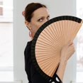 thumbnail image 6 of Vjnyvs Hand Held Folding Fan for Women,Vintage Bamboo Silk Fans, Elegant Foldable Fans for Dance, Music Festival, Wedding, Church, 6 of 7