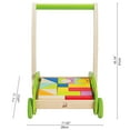 thumbnail image 2 of Hape Block & Roll Wooden Push & Pull Toy Cart, Baby & Toddler, 2 of 5
