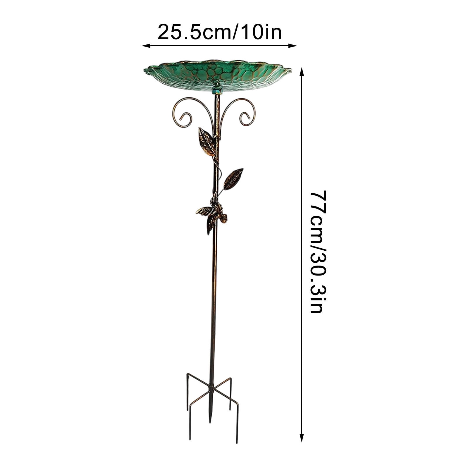 Large 77cm Garden Metal Bird Bath Standing Water Bowl for Wild Birds Outdoor Decor