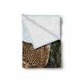 thumbnail image 2 of Africa Soft Flannel Fleece Throw Blanket, Cheetahs Mother and 2 Young Baby Looking for Food Dangerous Exotic Animals, Cozy Plush for Indoor and Outdoor Use, 60" x 80", Tan Black, by Ambesonne, 2 of 6