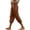 Coffee, variant on Women's High Waisted Capri Pants Loose Fit Casual Cuffed Ankle Pants Elastic Waist Solid Color Trousers for Women Daily Wear