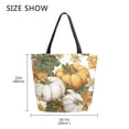 thumbnail image 5 of Open Top Canvas Tote Bag with Zipper Reusable Shopping Bag 13.5x15" Roomy Carryall Vintage Pumpkin with Leaves, 5 of 9
