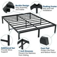 thumbnail image 4 of Lusimo Metal Queen Bed Frame No Box Spring Needed 14 inch Heavy Duty Steel Slat and Anti Slip Support Easy Lock Assembly,Black, 4 of 10