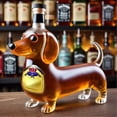 thumbnail image 2 of Botella de Whisky con Forma de Perro Salchicha, Vaso de Vidrio con Forma de Perro Salchicha Esculpido en 3D, Botella de Vino Tinto, Frasco de Licor Reutilizable, Cristalería A, 2 of 5