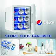 Pepsi Wheeled MIS150PEP Corded Electric Plastic 4 liters Mini Personal Fridge Cooler