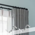 thumbnail image 2 of 2 Pack Hooks Curtain Rod Bracket Modern Style Curtain Rod Holders 8.8x6cm Silver, 2 of 8