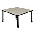 thumbnail image 3 of Square Mobile Tables, 36 W, 36 L, 23-34 H, Wood, Metal, Maple, 3 of 6