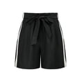 thumbnail image 2 of Women's Casual Comfy Bowknot Elastic Waist Shorts Stripes Summer Beach Pockets, 2 of 9
