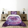 thumbnail image 4 of Ambesonne Astrology Quilted Bedspread Set 2 Pcs, Zodiac Circle Space, Twin Size, Purple and Pale Blue, 4 of 5