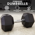 thumbnail image 3 of Synergee Rubber Encased Hex Dumbbells with Chrome Handle. All Purpose Weights for Strength & Conditioning Training. Available Size From 2.5 lbs to 50 lbs., 3 of 8