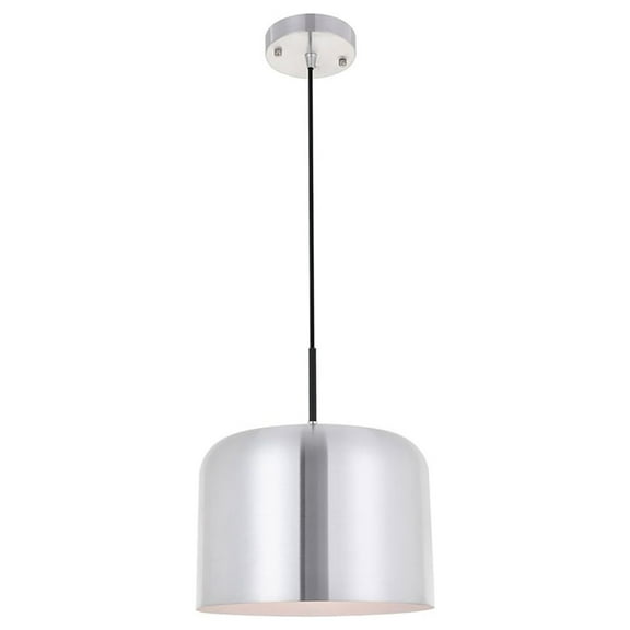 Midcentury Modern Etude 1 Light Brushed Nickel Pendant, 11"Lx11"Wx9.1"H