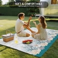 thumbnail image 4 of Turquoise Shell Outdoor Rug 6x9 Ft - Reversible Patio Rug Outdoor Camping Rugs, Rustic Coastal Nautical Ocean Animals Washable Indoor Outdoor Area Rugs, Non-Slip Outdoor Carpet Runner for Deck/Porch, 4 of 8