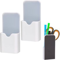 Magnetic Dry Erase Marker Holder, Casewin 2 Pack Magnetic Pen Holder Organizer for Refrigerator, Office Whiteboard, Locker , White