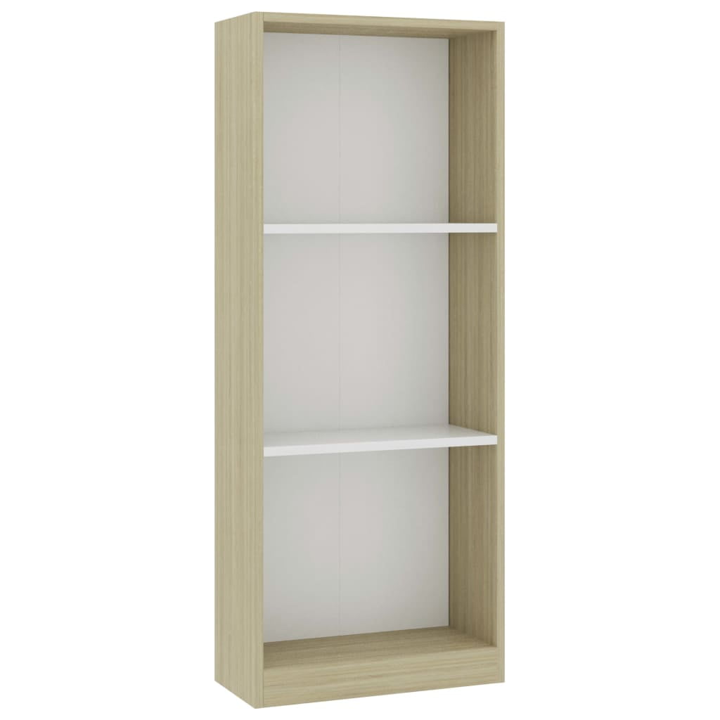 Kepooman 3-layer Bookshelf, Free Standing Display Book Cabinet for Home, Side Corner Storage Cabinet for Living Room, Black