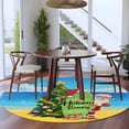 thumbnail image 3 of Round Rug 5Ft Washable Non-Slip, Coastal Christmas Circle Area Rugs for Living Room Bedroom, Xmas Tree Santa Ocean Beach Nautical Indoor Floor Mats Carpet Runner for Home Decor Aesthetic, 3 of 8
